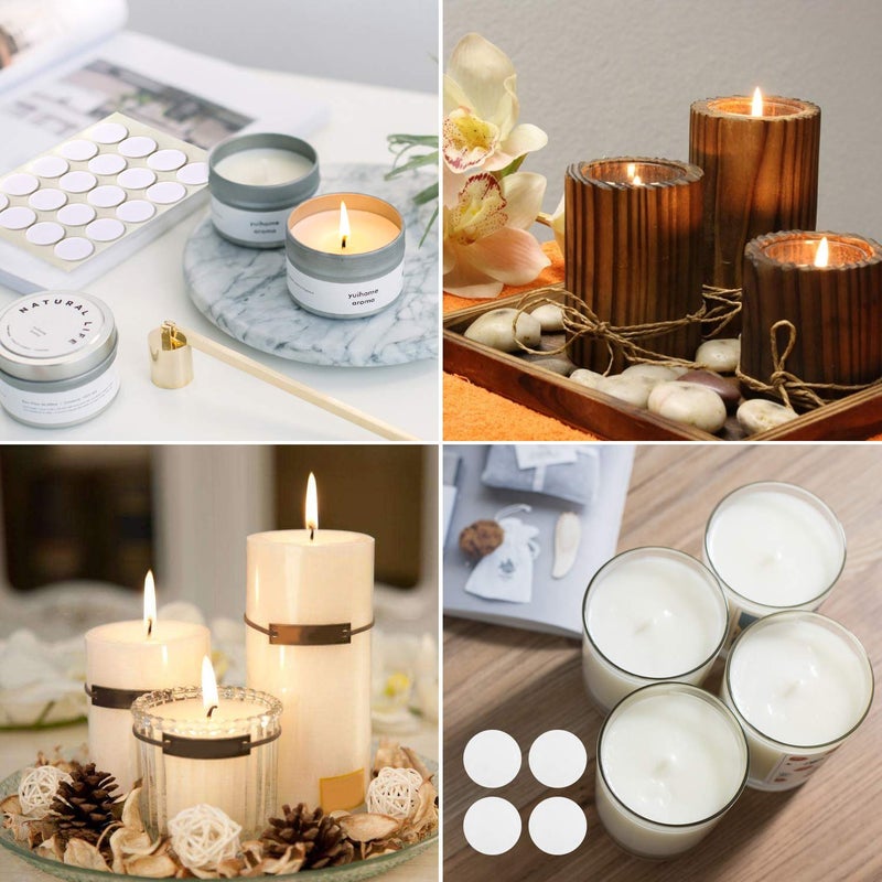buluker 300Pcs Functional Smokeless Candle Wicks - Pre Waxed Cotton Wick with Metal Sustainer Tabs for Pillar Candle Making and DIY, 9cm/3.5in, 15cm/6in, 20cm/8in - Image 5